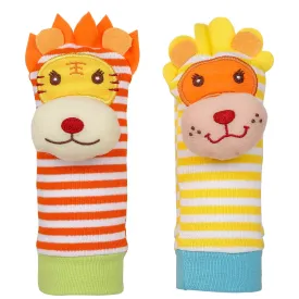 Baby Moo Wild Cats Yellow And Orange Set of 2 Socks Rattle