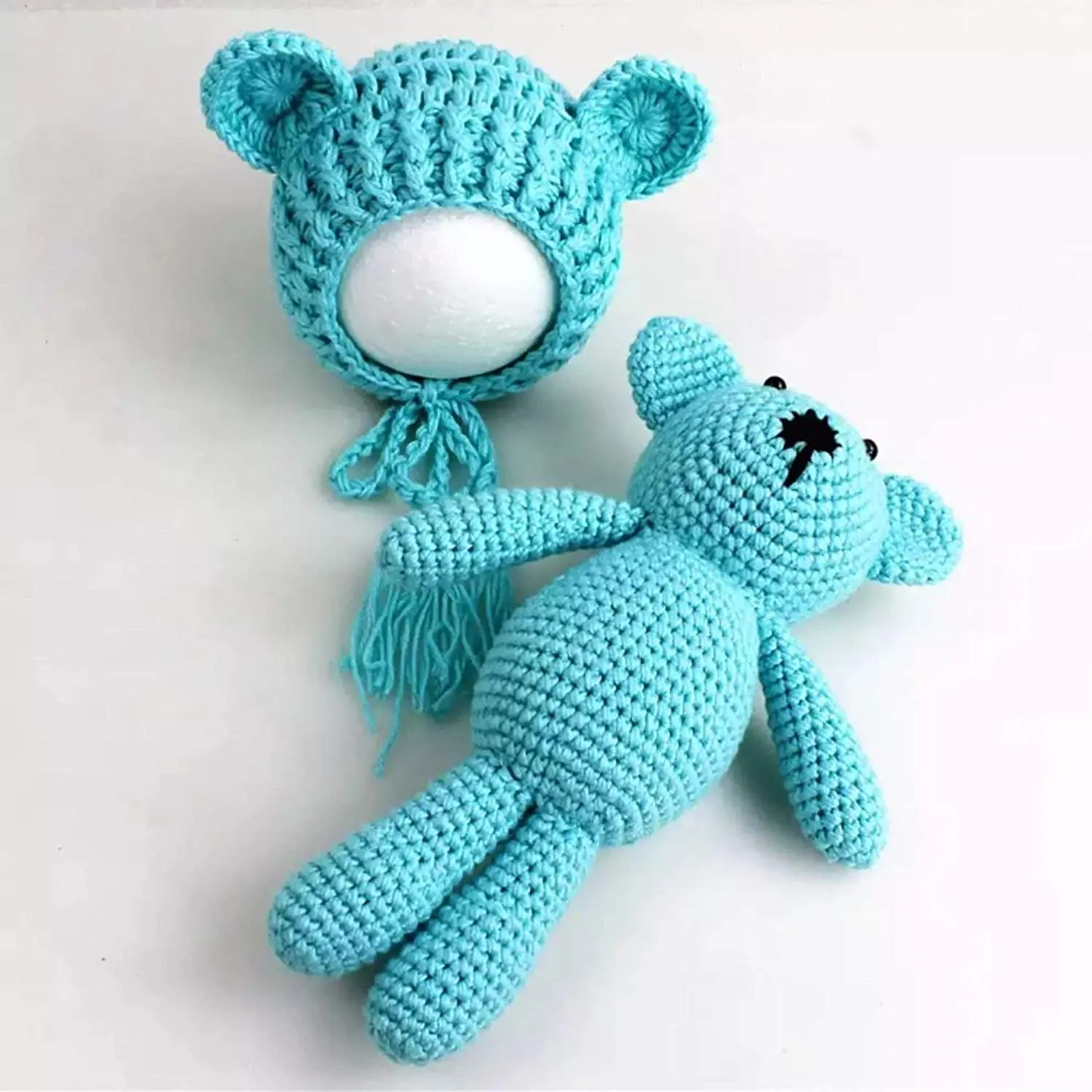 Babymoon Bear Teddy with Cap New Born Baby Photography Shoot Props Costumes