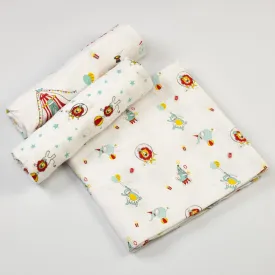 Circus Circus Muslin Swaddle Cloths, Set of 3