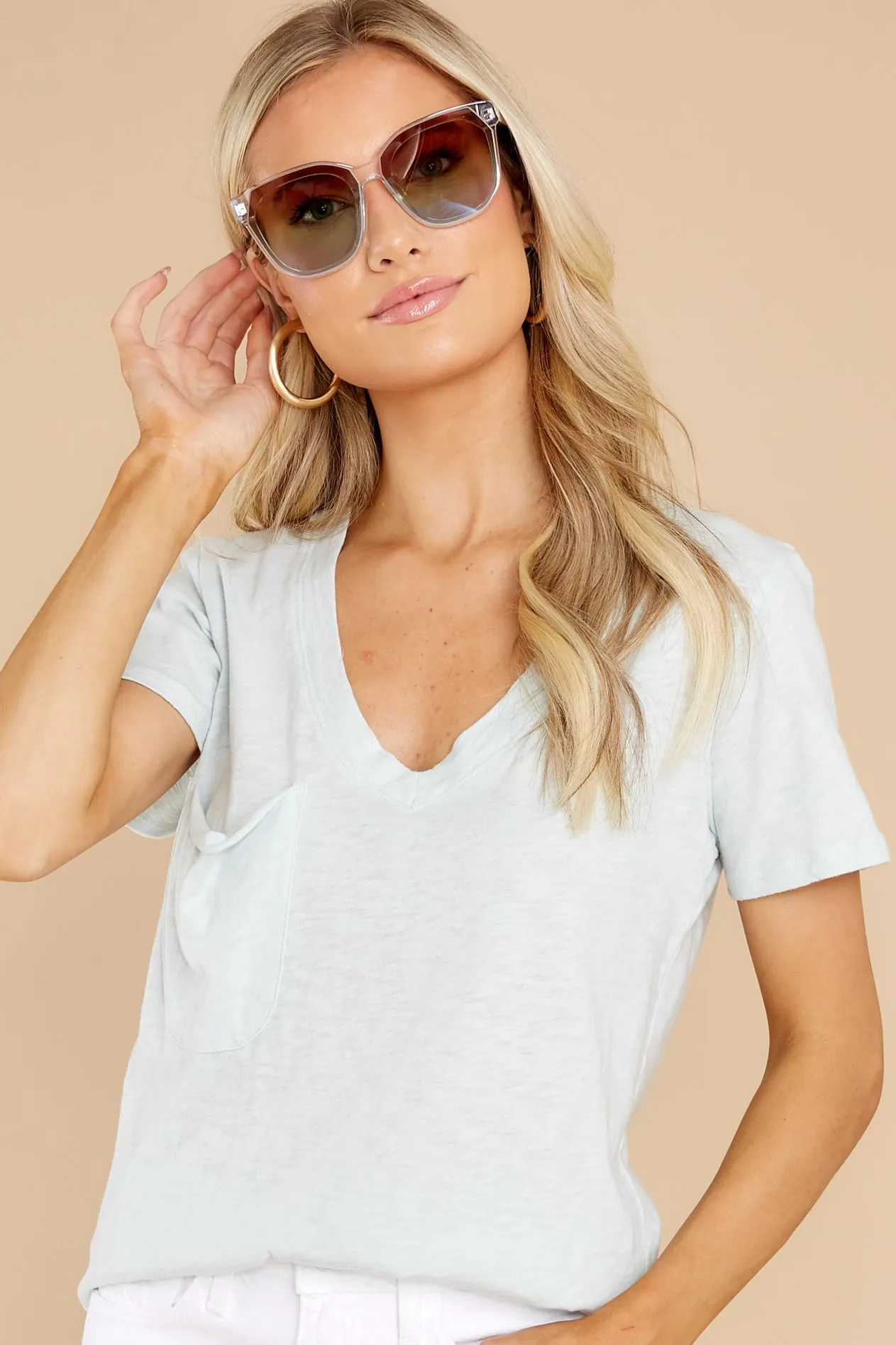 Cotton Slub Skylight Pocket Tee