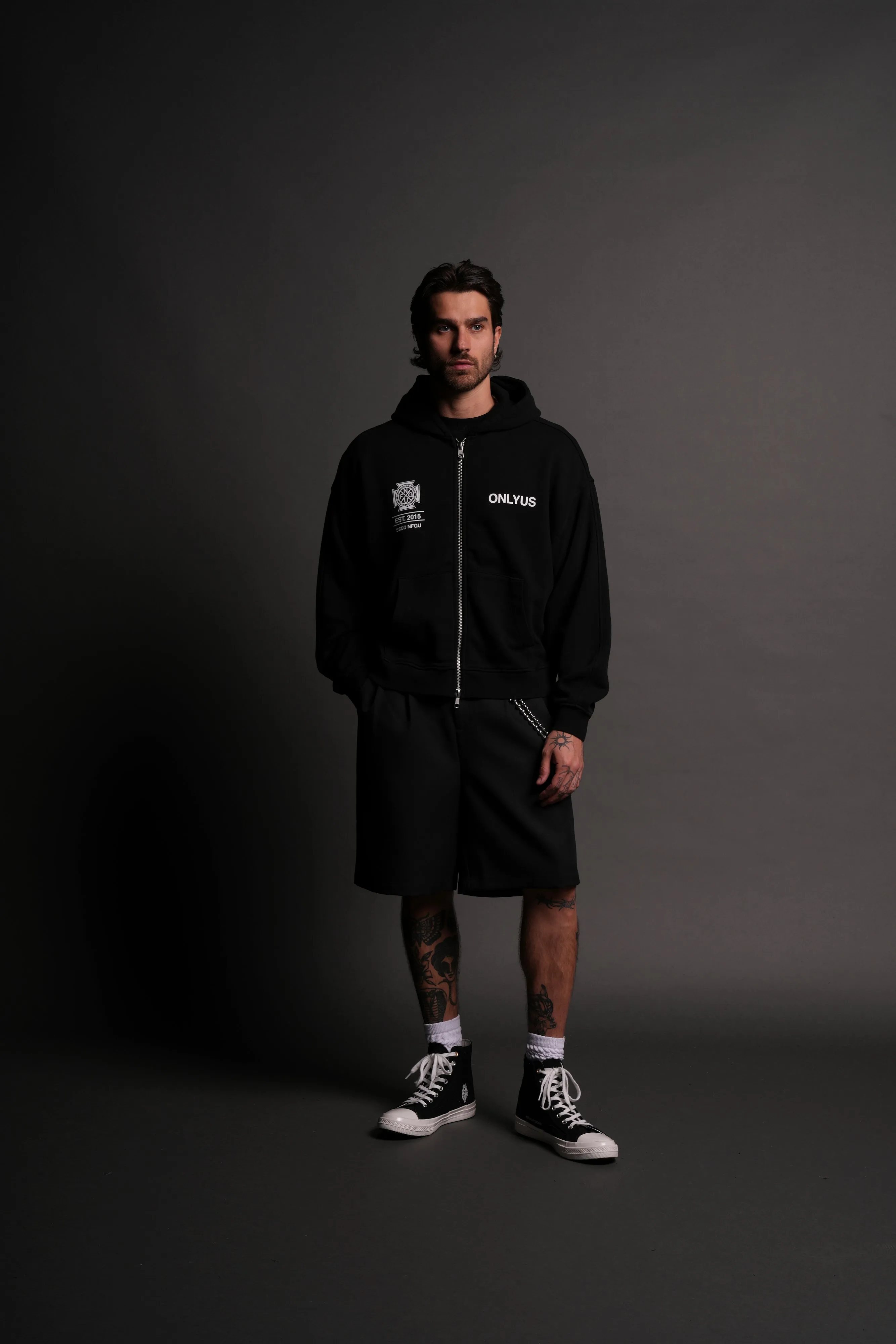 Fearless V2 Darco Double Zip Hoodie in Black