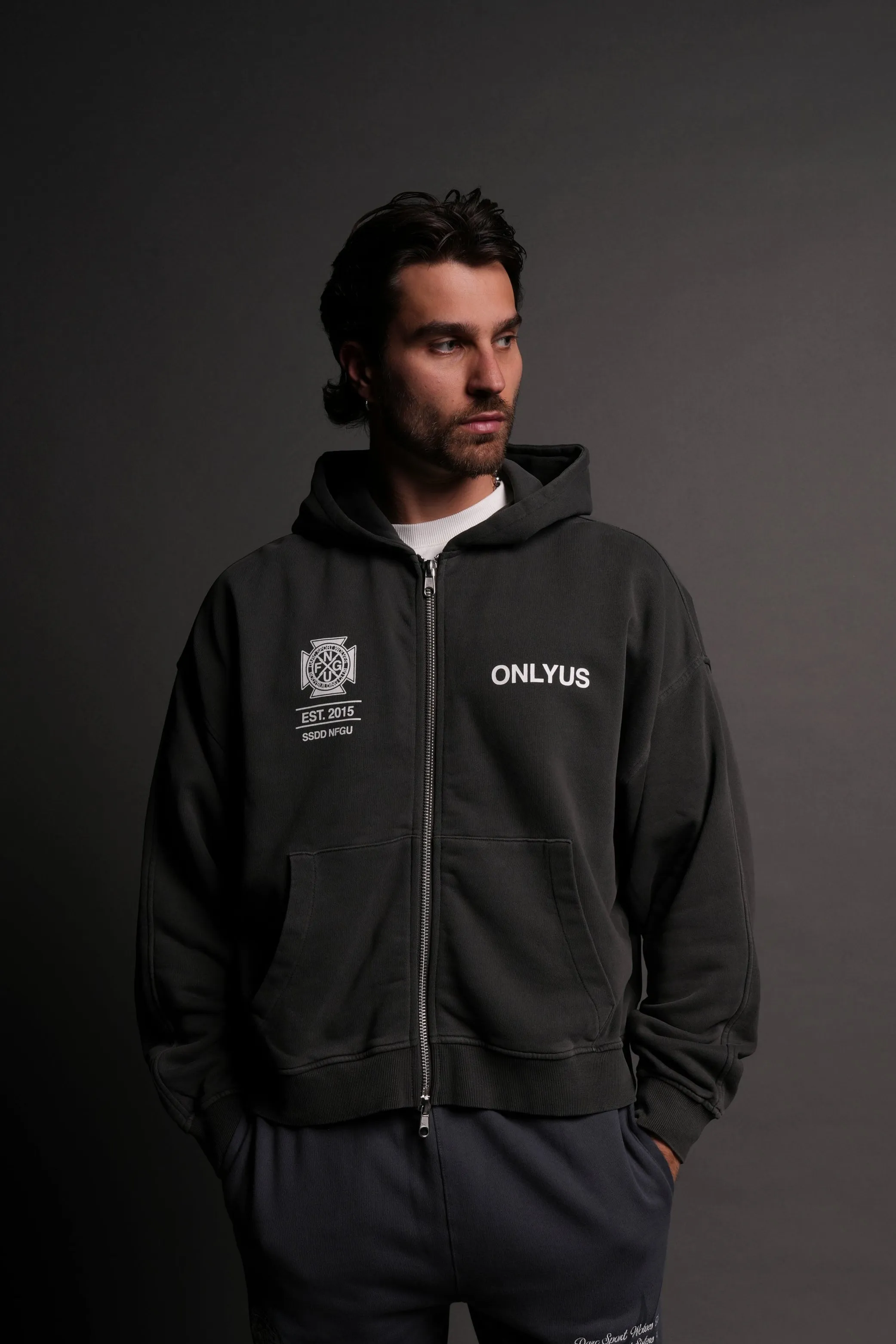 Fearless V2 Darco Double Zip Hoodie in Wolf Gray