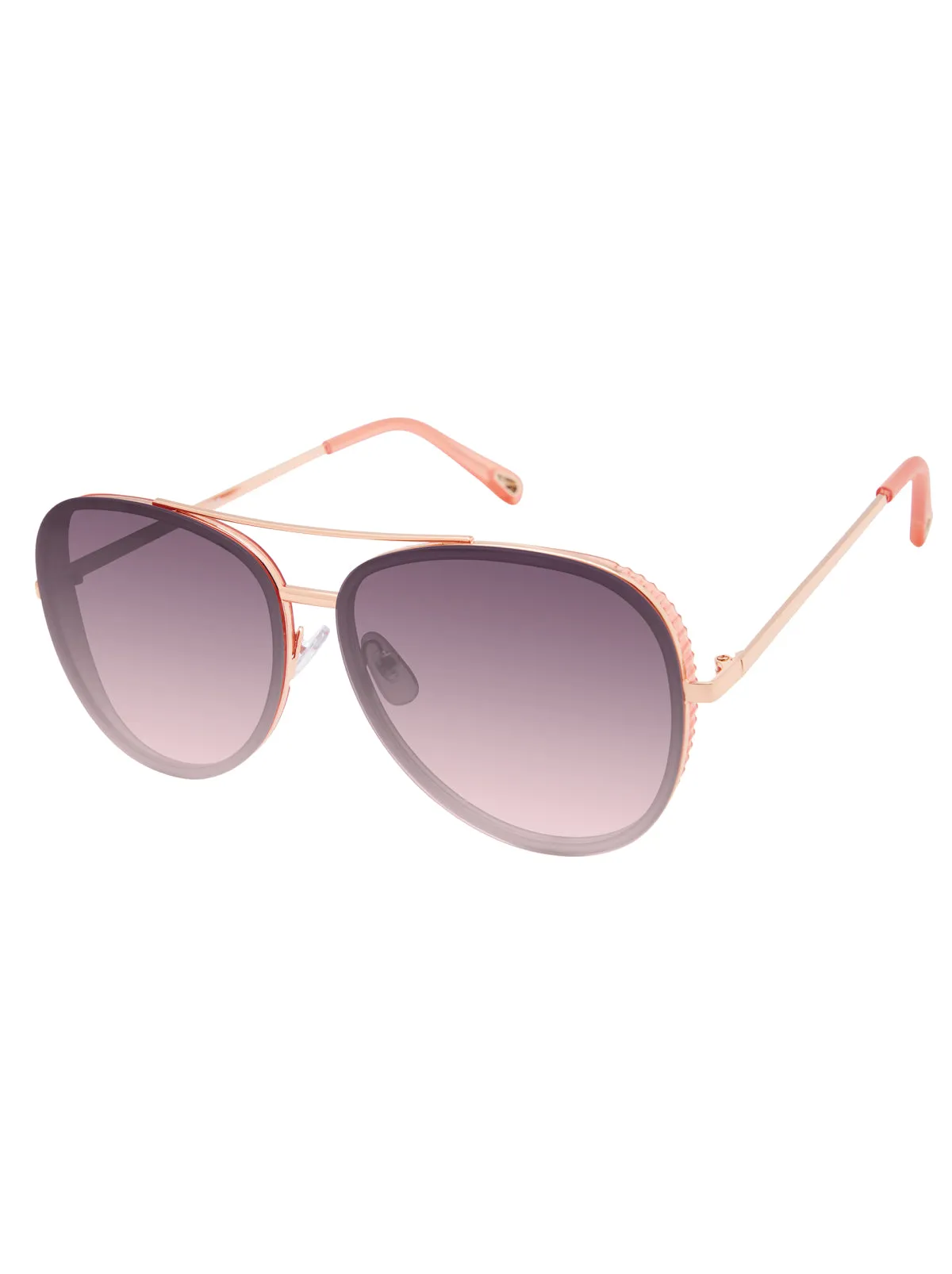 Glam Aviator Pilot Sunglasses in Rose Gold & Rose