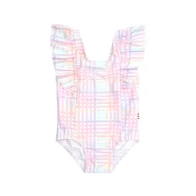 Huxbaby Rainbow Check Frill Swimsuit