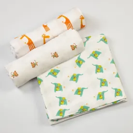 Jungle Jive Muslin Swaddle Cloths, Set of 3