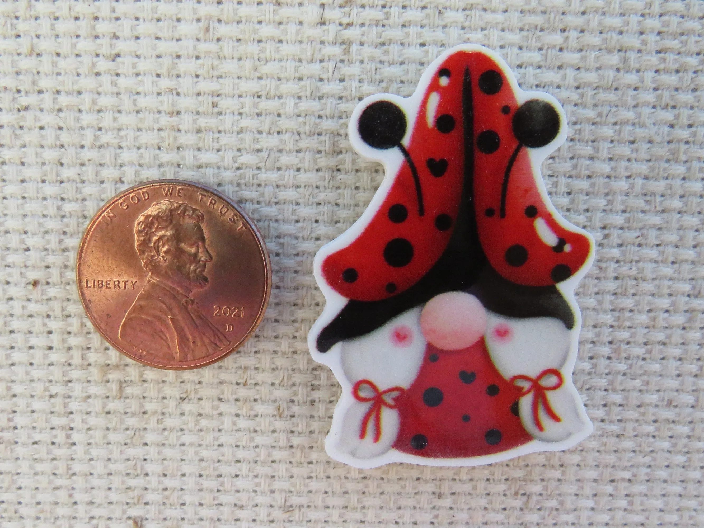 Ladybug Themed Gnome Needle Minder, Cover Minder, Magnet
