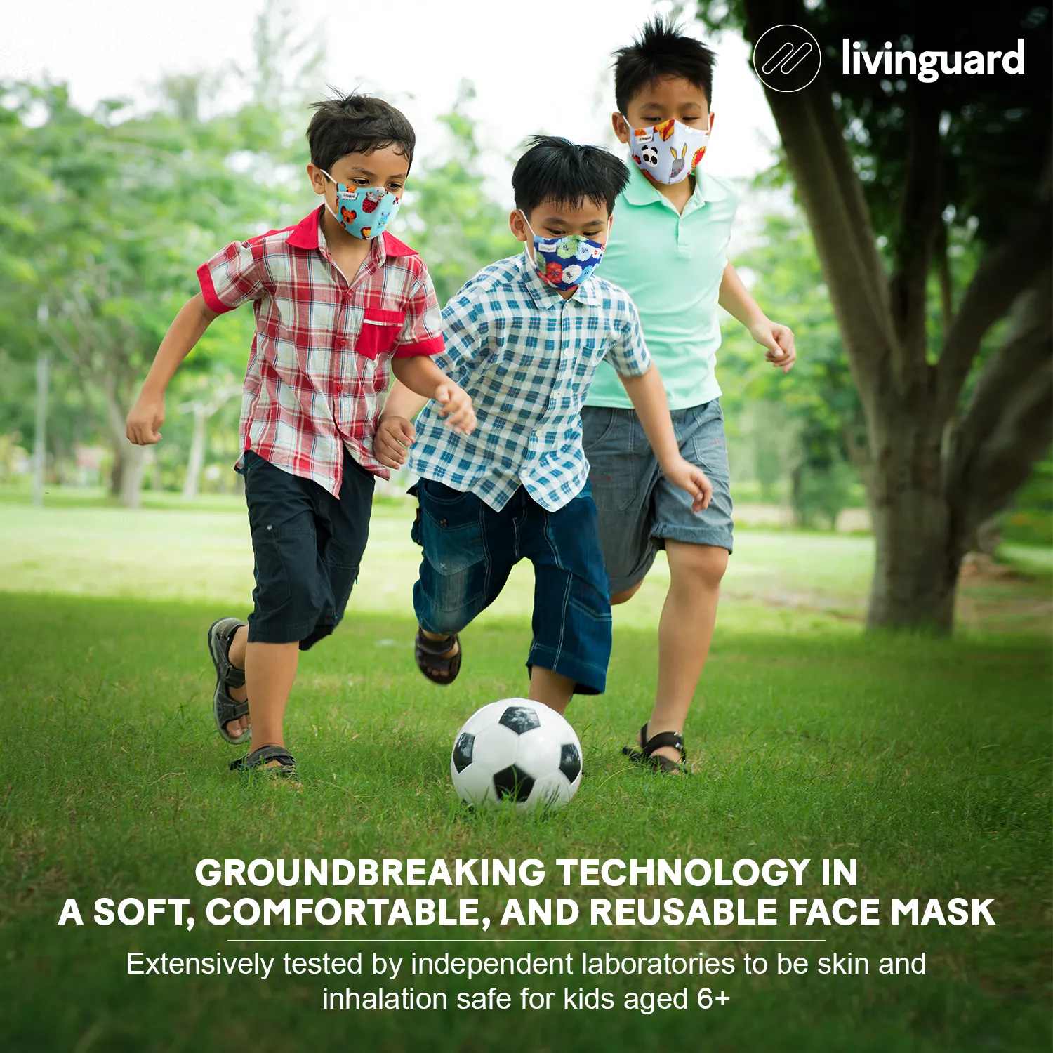 Livinguard Kids STREET Mask - Blue Koala |Anti-Microbial |Destroys 99.9% Coronavirus | Washable & Reusable