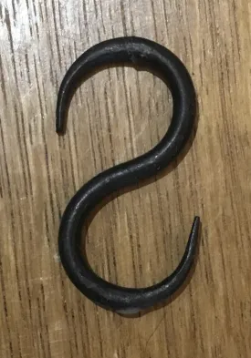 Meat Hook ‘S’ Shape Hand Forged Beeswax 3.0″ / 70mm