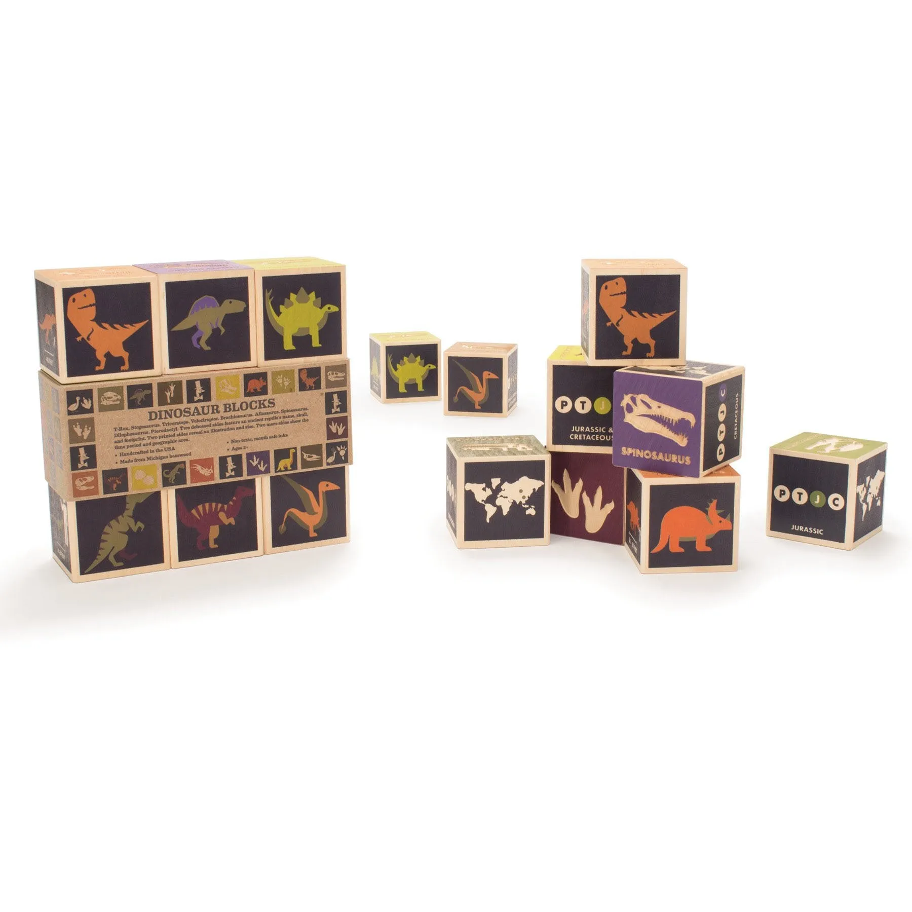 Uncle Goose Dinosaur Blocks - Made in USA