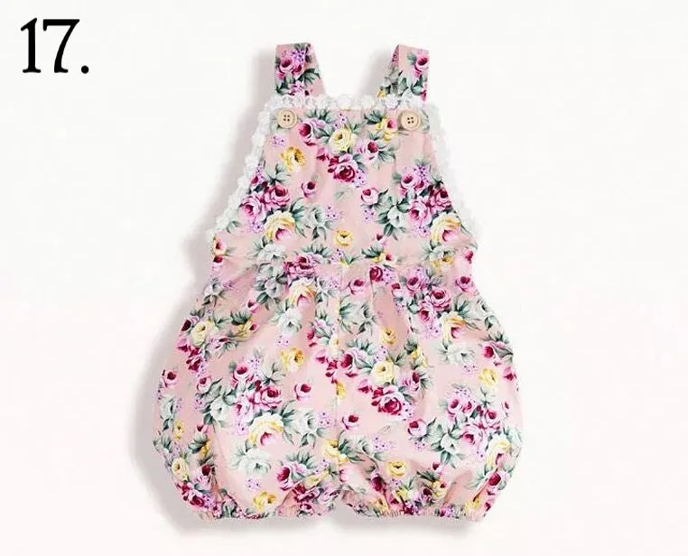 Vintage Rose Floral Summer Romper