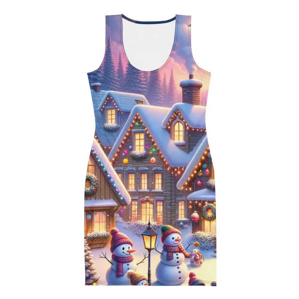 Whimsical Winter Wear Bodycon Dress