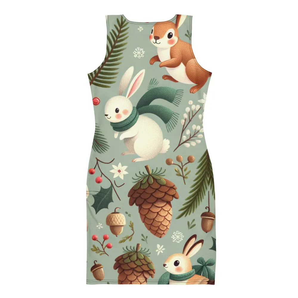 Whimsical Winter Wear Bodycon Dress