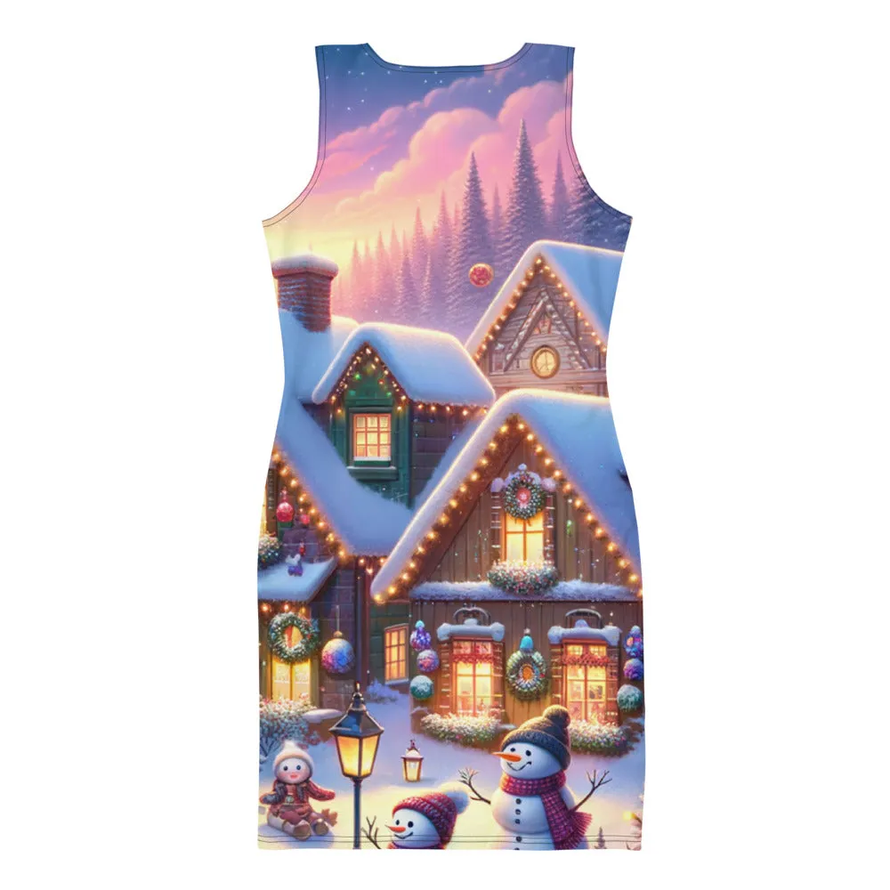 Whimsical Winter Wear Bodycon Dress