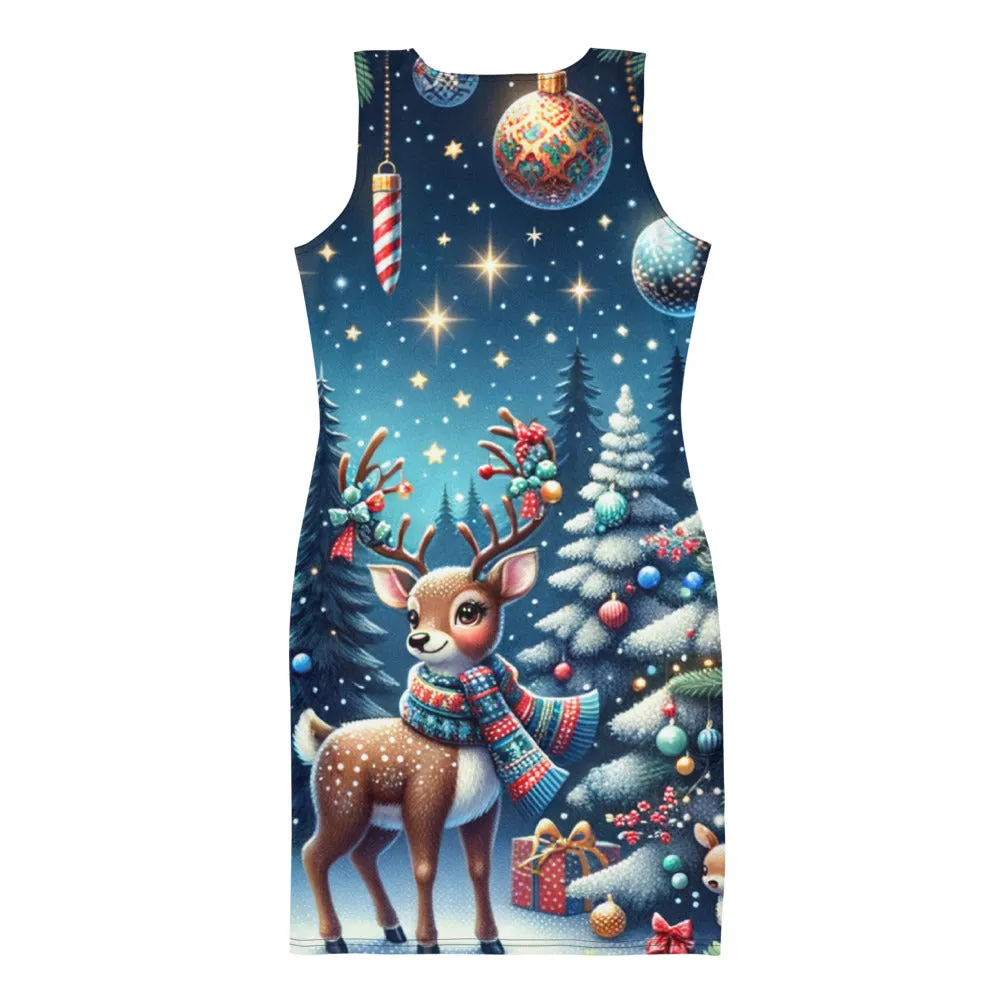 Whimsical Winter Wear Bodycon Dress
