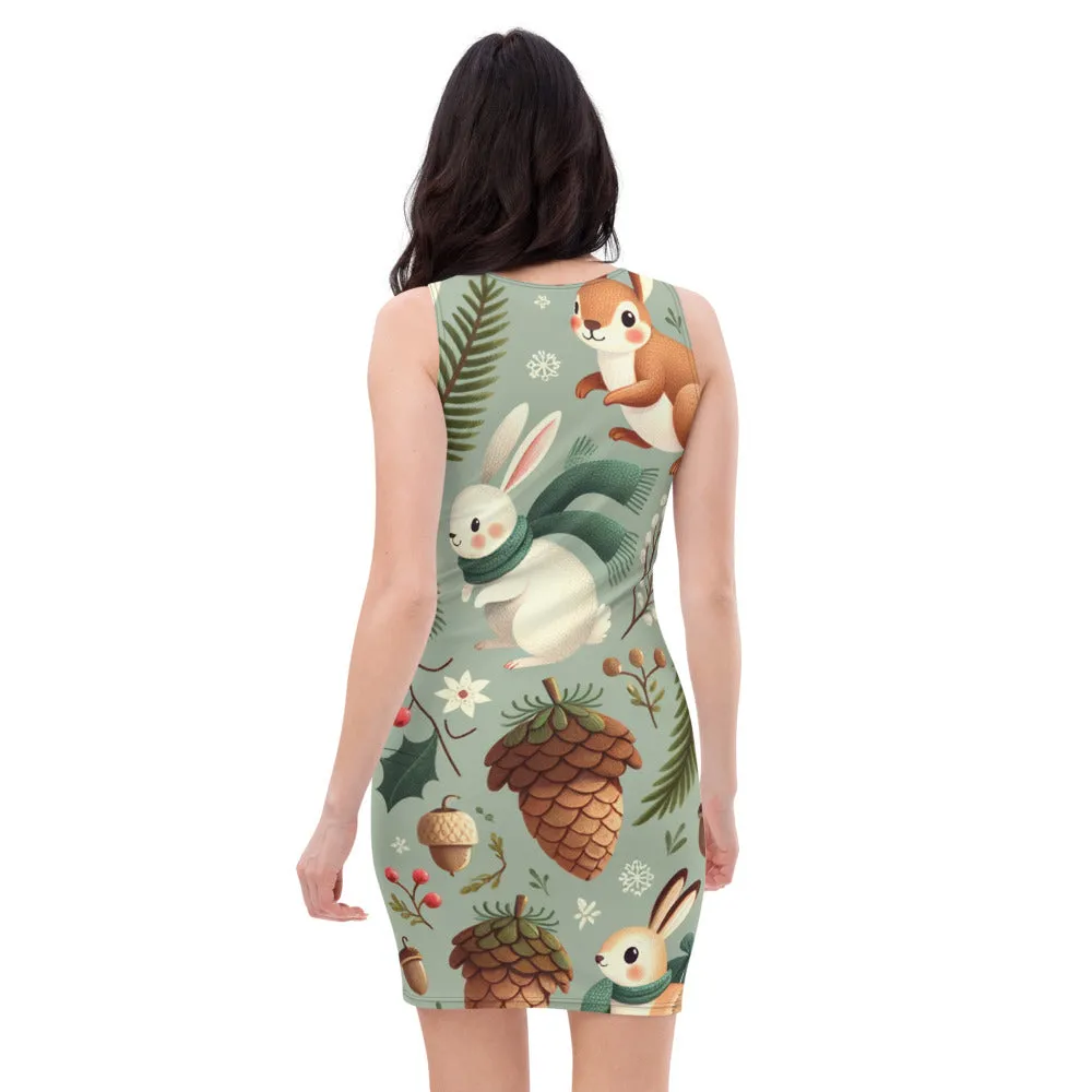 Whimsical Winter Wear Bodycon Dress