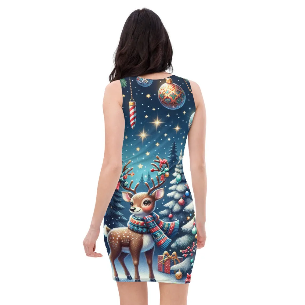 Whimsical Winter Wear Bodycon Dress
