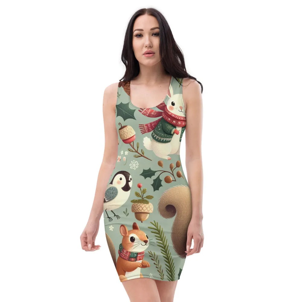 Whimsical Winter Wear Bodycon Dress