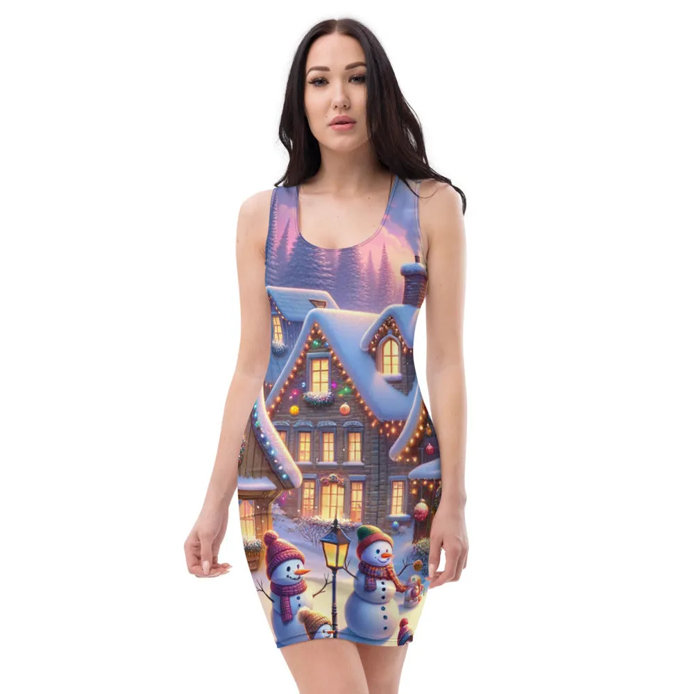 Whimsical Winter Wear Bodycon Dress