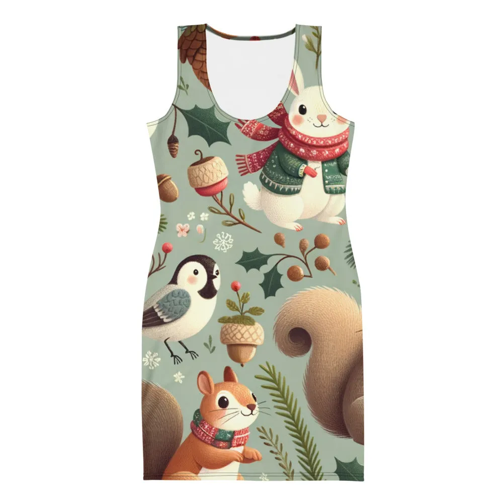 Whimsical Winter Wear Bodycon Dress