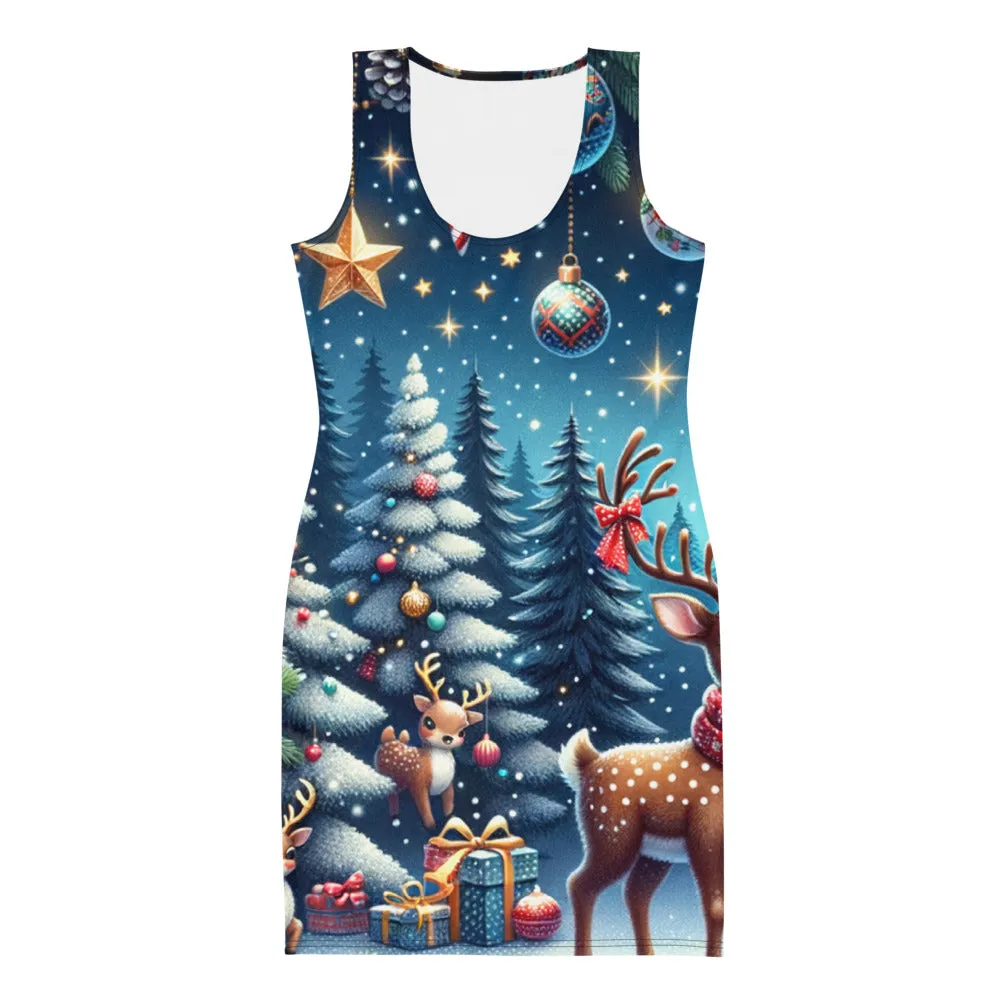 Whimsical Winter Wear Bodycon Dress