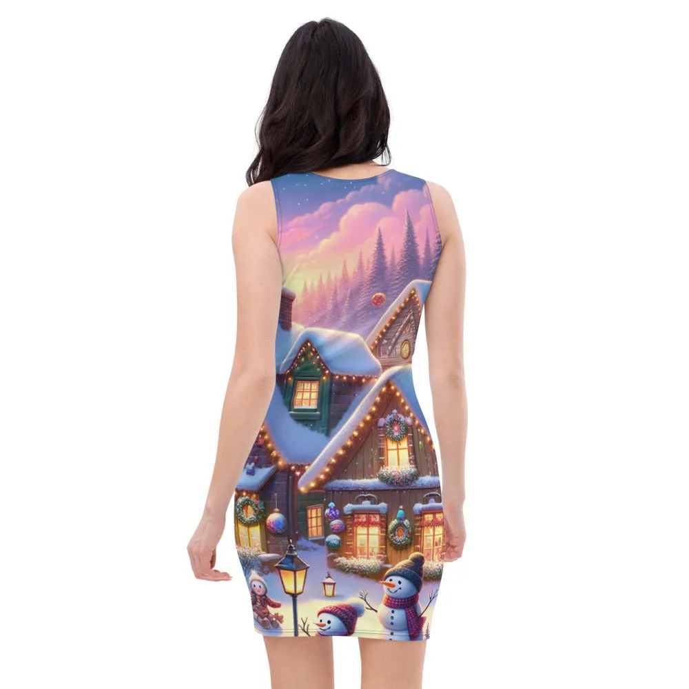 Whimsical Winter Wear Bodycon Dress