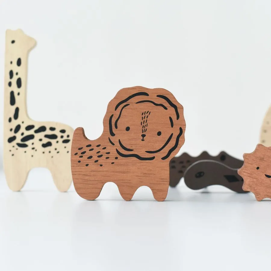 Wooden Tray Puzzle - Safari Animals by Wee Gallery
