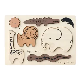 Wooden Tray Puzzle - Safari Animals by Wee Gallery Wooden Tray Puzzle - Safari Animals by Wee Gallery