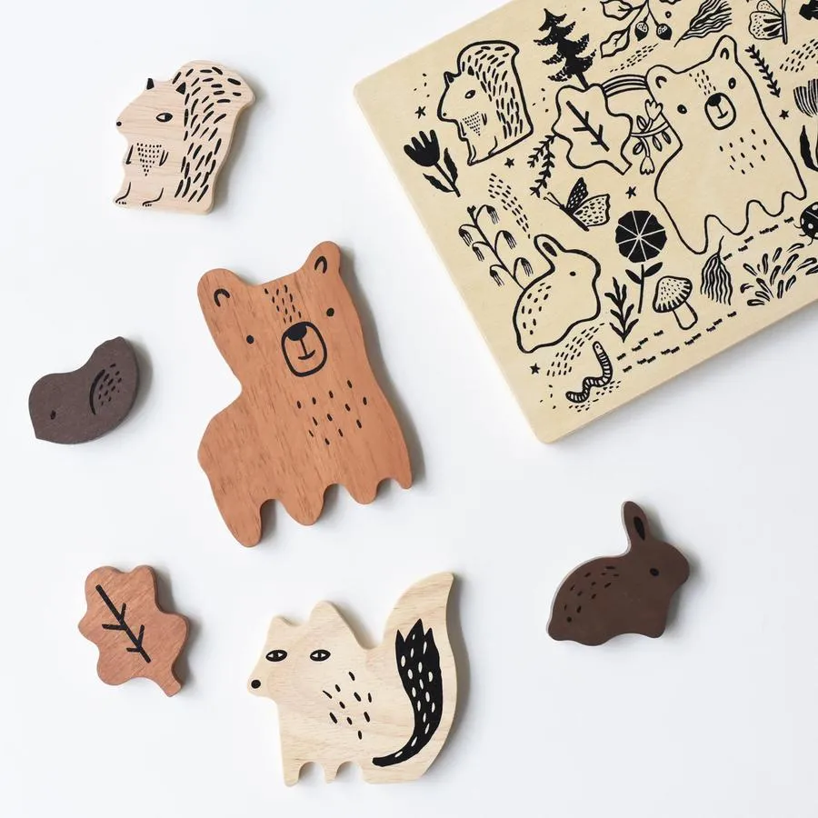 Wooden Tray Puzzle - Woodland Animals by Wee Gallery