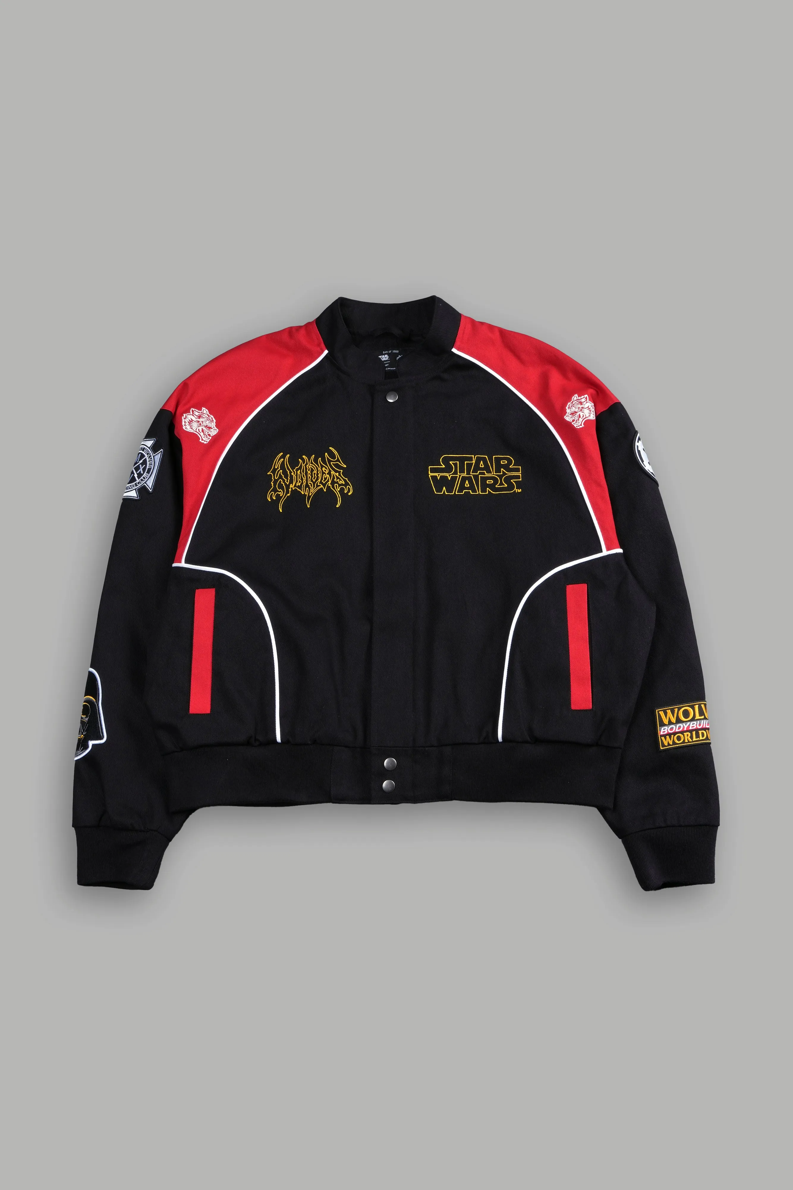 You Underestimate My Power Grit Road Racing Jacket in Black/Red