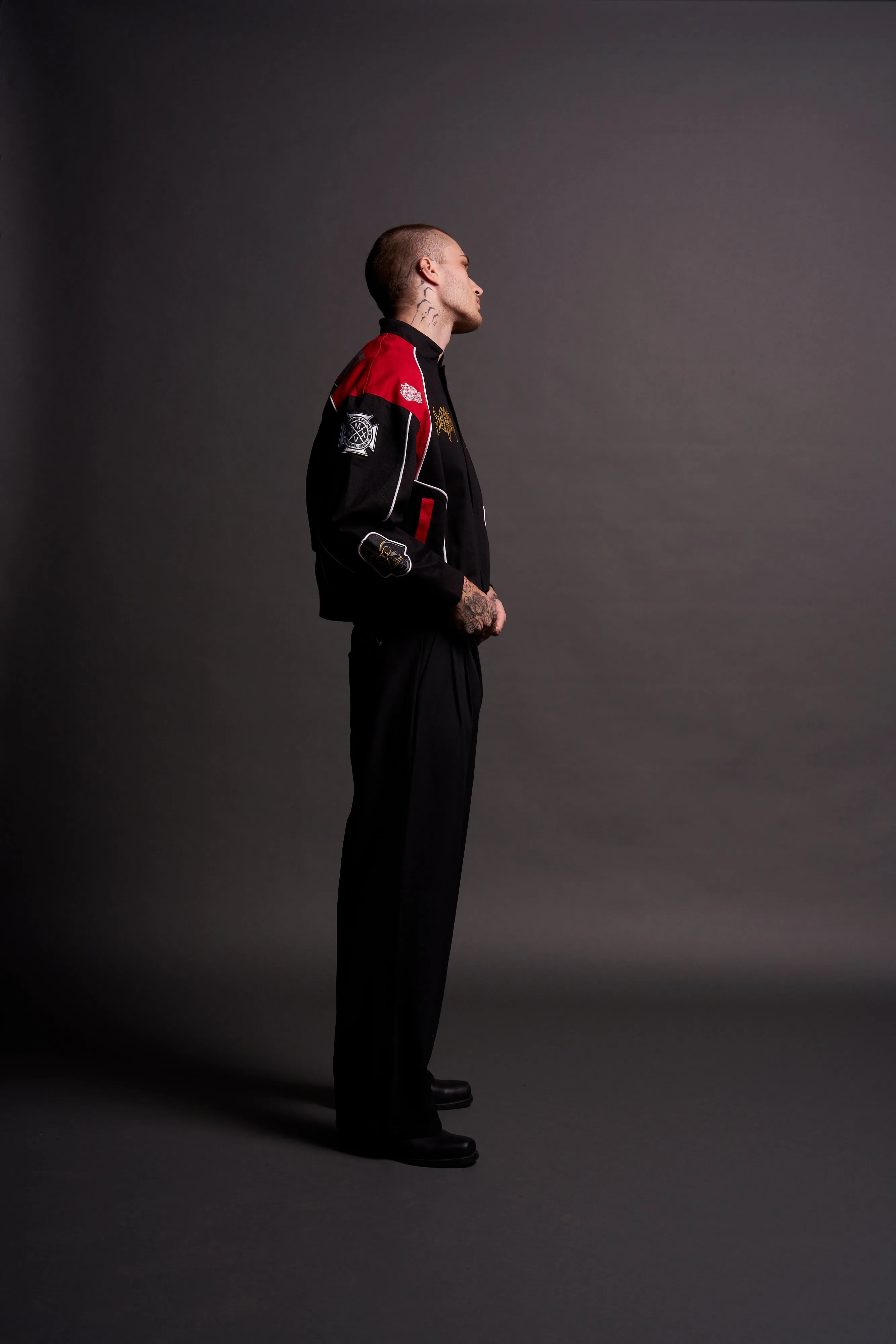 You Underestimate My Power Grit Road Racing Jacket in Black/Red