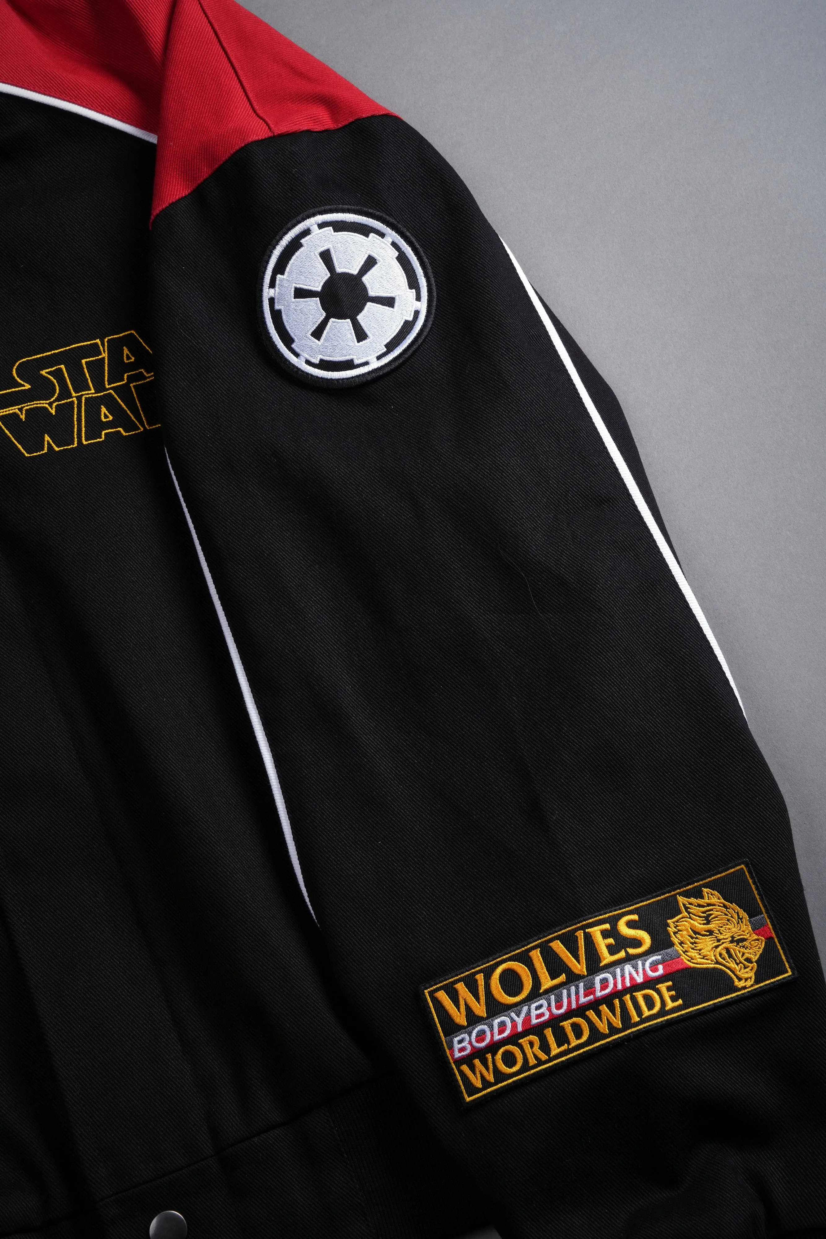 You Underestimate My Power Grit Road Racing Jacket in Black/Red