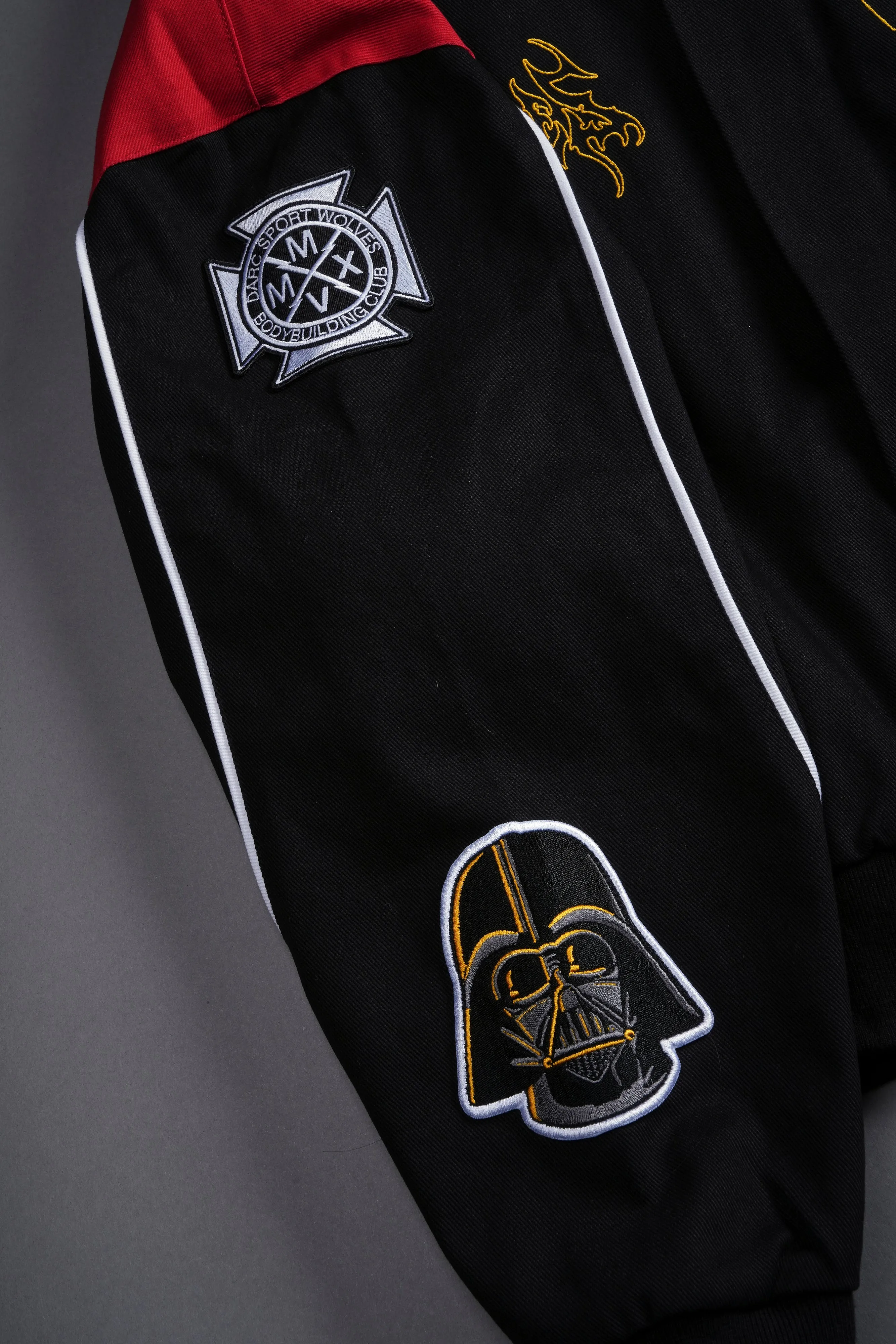 You Underestimate My Power Grit Road Racing Jacket in Black/Red